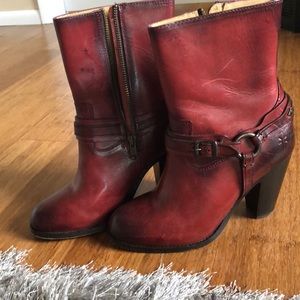 The Frye company - booties, burgundy color.